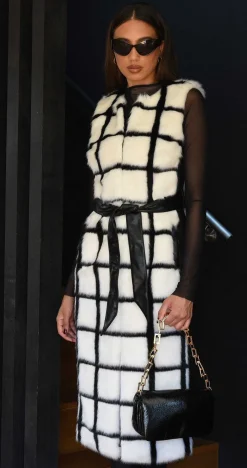 Sale Katerina Faux Fur Sleeveless Maxi Vest Women Puffers & Coats