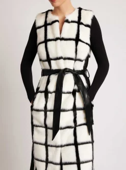 Sale Katerina Faux Fur Sleeveless Maxi Vest Women Puffers & Coats