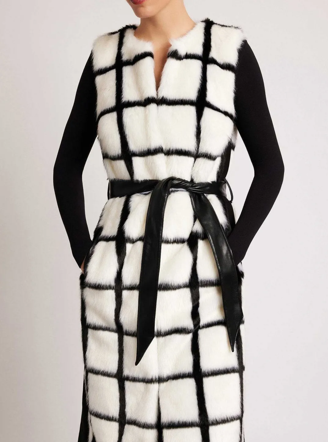 Sale Katerina Faux Fur Sleeveless Maxi Vest Women Puffers & Coats
