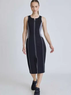 Online Lace Back Dress - Black Colorblock Women Dresses And Jumpsuits