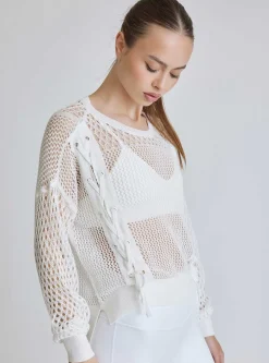 Store Lace Up Sweatshirt Women Tops