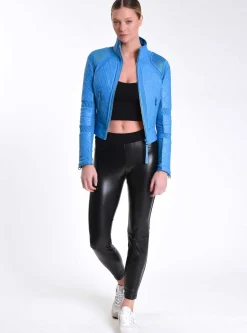 Cheap Leather Moto Mesh Jacket Women Motos