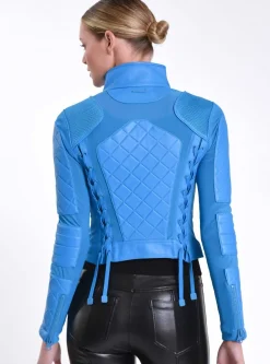 Cheap Leather Moto Mesh Jacket Women Motos