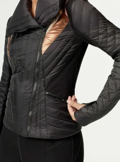 Best Metallic Motion Panel Puffer - Down Filled Women Puffers & Coats