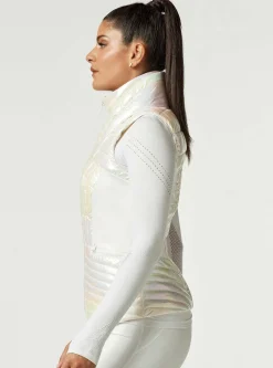 Fashion Motion Panel Vest Women Puffers & Coats
