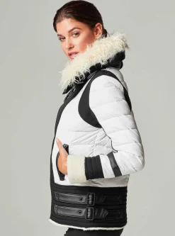 Best Moto Aviator Puffer - Down Filled Women Puffers & Coats