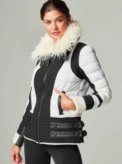 Best Moto Aviator Puffer - Down Filled Women Puffers & Coats