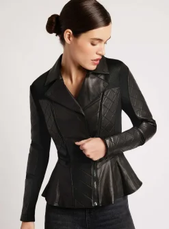 Hot Moto Mesh Peplum Jacket Women Motos