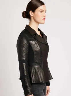 Hot Moto Mesh Peplum Jacket Women Motos