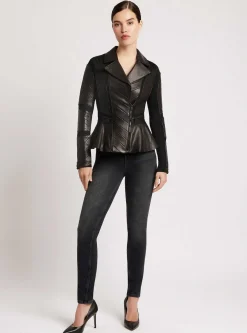 Hot Moto Mesh Peplum Jacket Women Motos