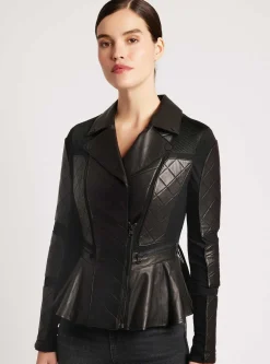 Hot Moto Mesh Peplum Jacket Women Motos