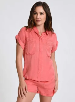 Sale Phoenix Tencel Camp Shirt Women Cranberry
