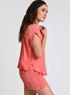 Outlet Phoenix Tencel Camp Shirt Women Chambray Blue