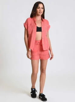 Outlet Phoenix Tencel Camp Shirt Women Chambray Blue
