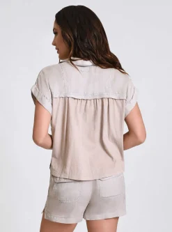 Outlet Phoenix Tencel Camp Shirt Women Chambray Blue