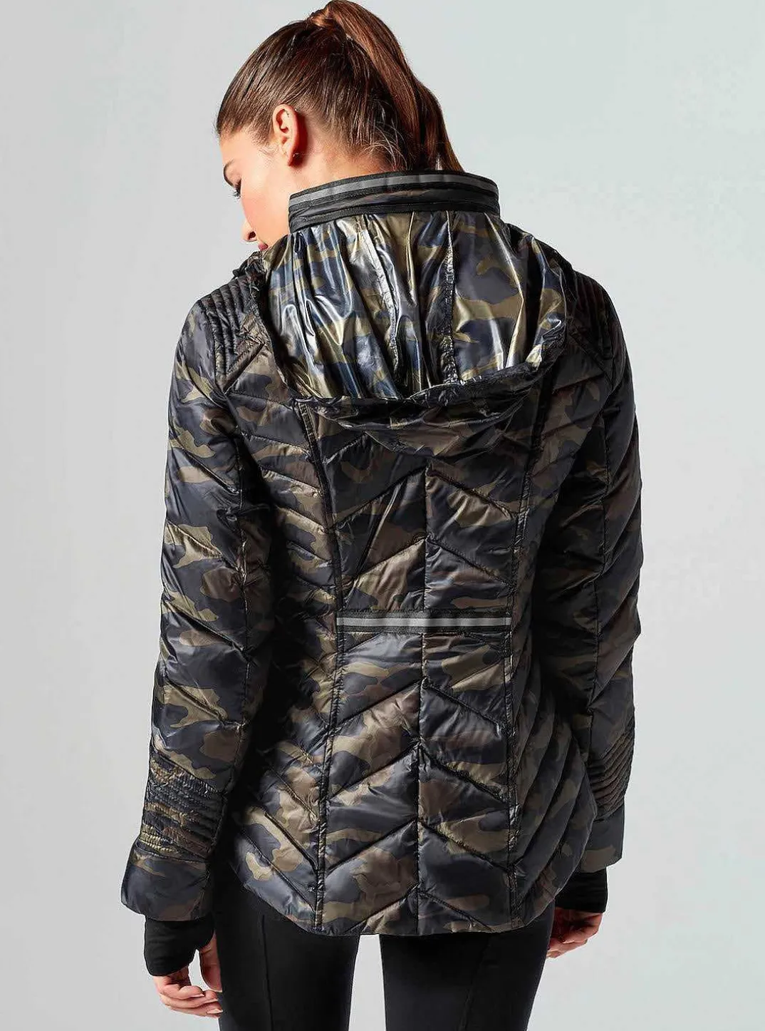 Fashion Puffer With Reflective Jacket Women Puffers & Coats
