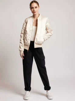 Sale Reversible Camo Bomber Gold Trims Women Jackets & Anoraks