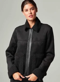 Outlet Sherpa Zip Up Moto Women Motos
