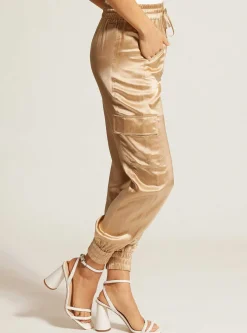Online Silk Jogger Gold Trims Women Bottoms