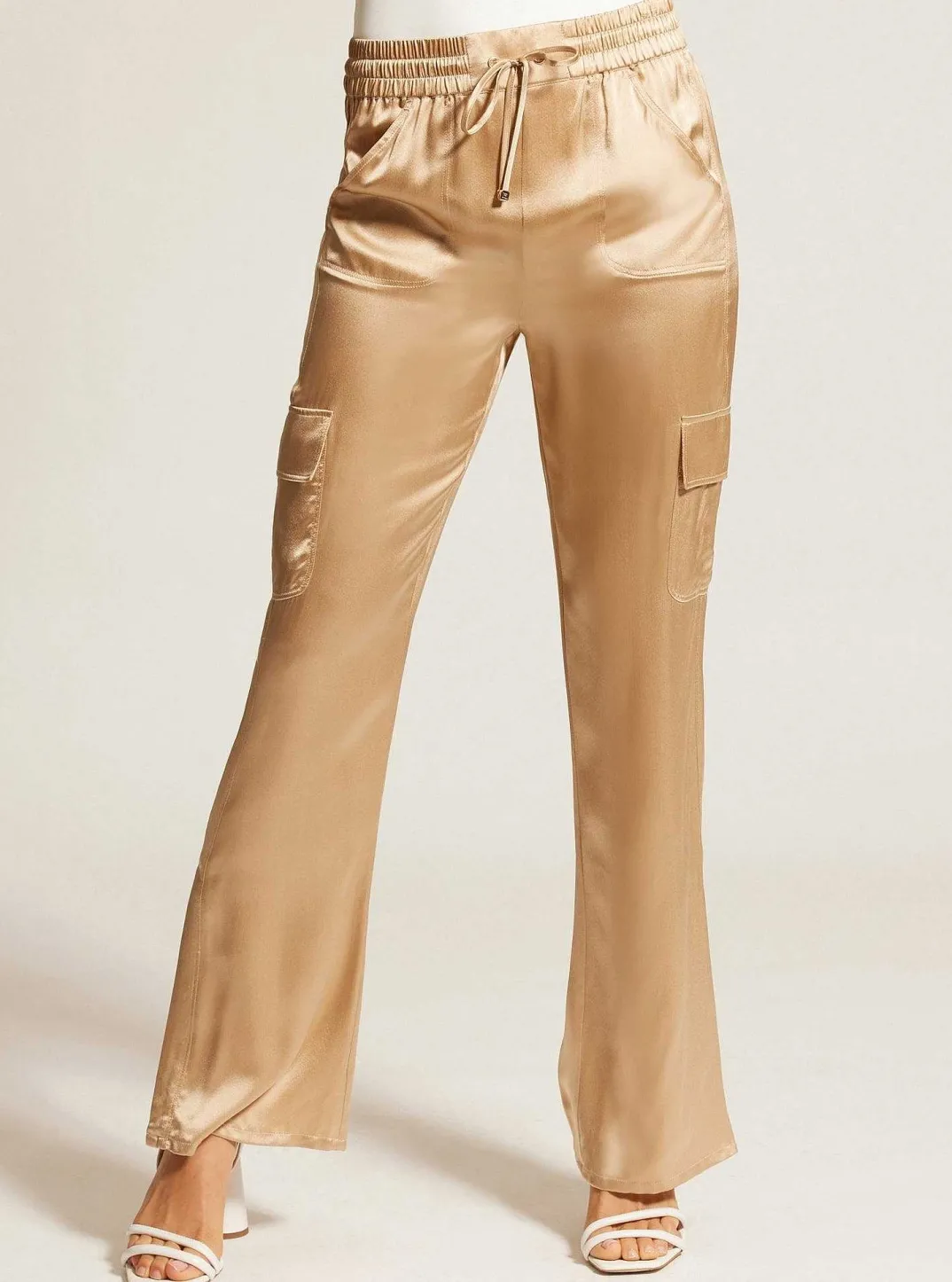 Store Silk Wide Leg Pant Gold Trims Women Bottoms