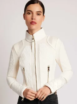 Best Suede Moto Mesh Jacket With Gold Trims Women Motos