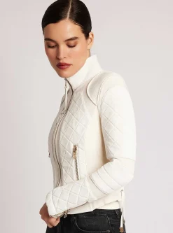 Best Suede Moto Mesh Jacket With Gold Trims Women Motos
