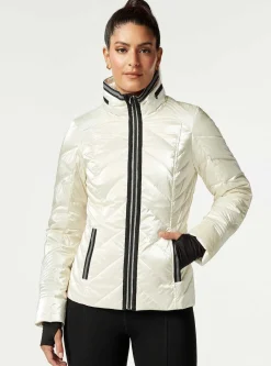 Online Super Hero Puffer Down Filled Jacket With Reflective Trim Women Puffers & Coats