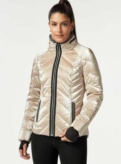 Fashion Super Hero Puffer Down Filled Jacket With Reflective Trim Women Puffers & Coats