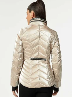 Fashion Super Hero Puffer Down Filled Jacket With Reflective Trim Women Puffers & Coats