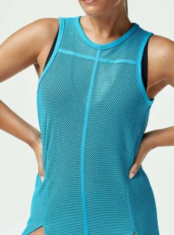 Best Taiyo Mesh Tunic - Aqua Women Tops