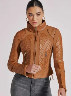 Sale Textured Mesh Moto Jacket Women Motos