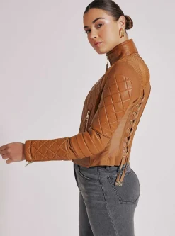 Sale Textured Mesh Moto Jacket Women Motos