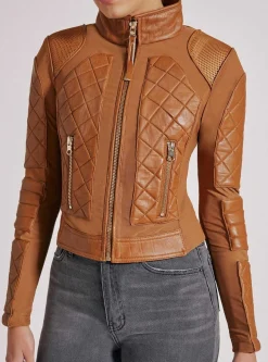 Sale Textured Mesh Moto Jacket Women Motos