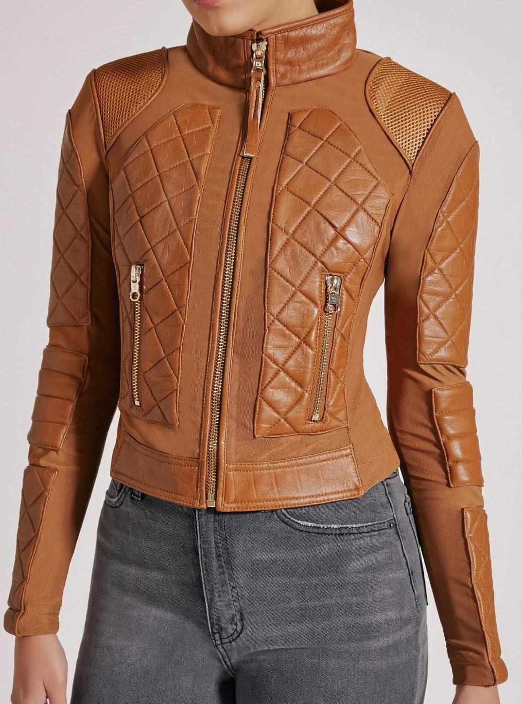 Sale Textured Mesh Moto Jacket Women Motos