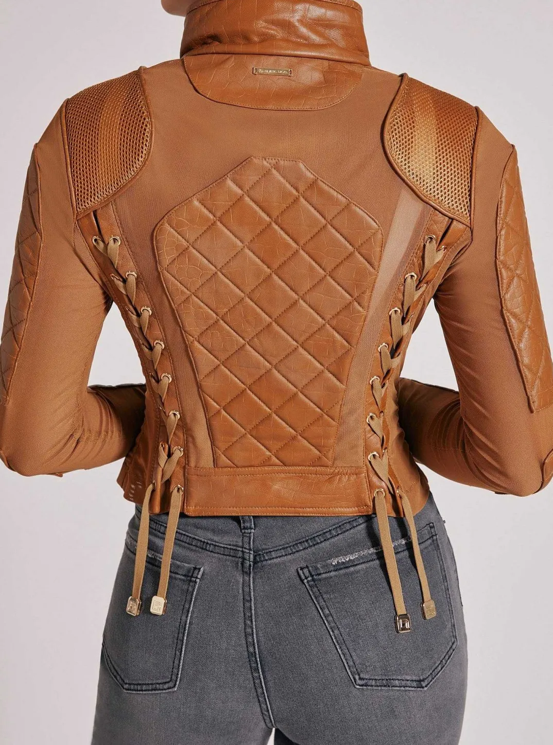 Sale Textured Mesh Moto Jacket Women Motos