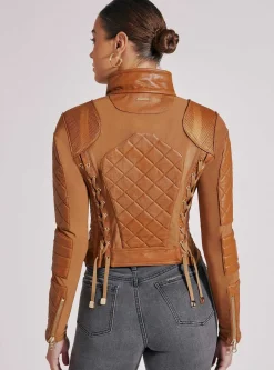 Sale Textured Mesh Moto Jacket Women Motos