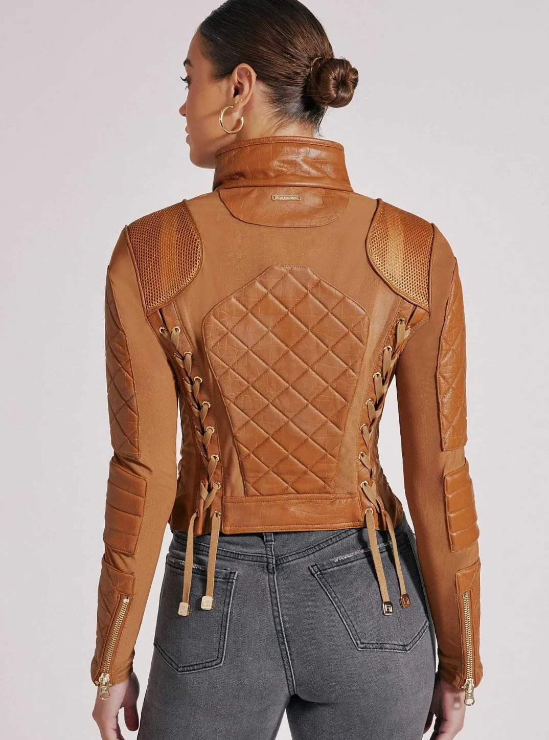 Sale Textured Mesh Moto Jacket Women Motos