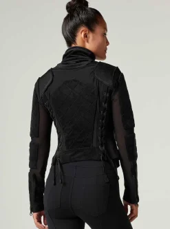 Outlet Velour Moto Jacket Women Motos