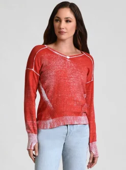 Cheap V-Neck Huntress Sweater Women Naval Blue