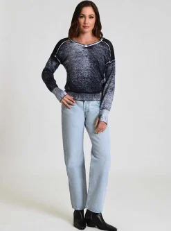 Cheap V-Neck Huntress Sweater Women Naval Blue