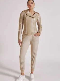 Online Voyage Hooded Moto With Gold Trims Women Motos