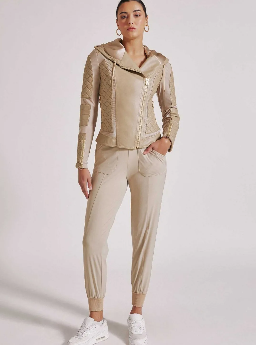 Online Voyage Hooded Moto With Gold Trims Women Motos