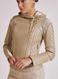 Online Voyage Hooded Moto With Gold Trims Women Motos