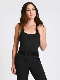 Store Zip Front Bodysuit Women Tops